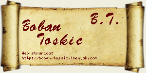 Boban Toskić vizit kartica